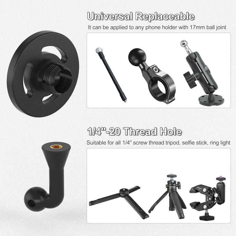 [AUSTRALIA] - Magnetic Phone Tripod Mount Adapter with 1/4"-20 Screw Hole, Compatible with Magsafe for iPhone 17/16/15/14/13 Plus Pro Max Mini Series, Adjustable Phone Holder for Tripod, Ring Light, Selfie Sticks 