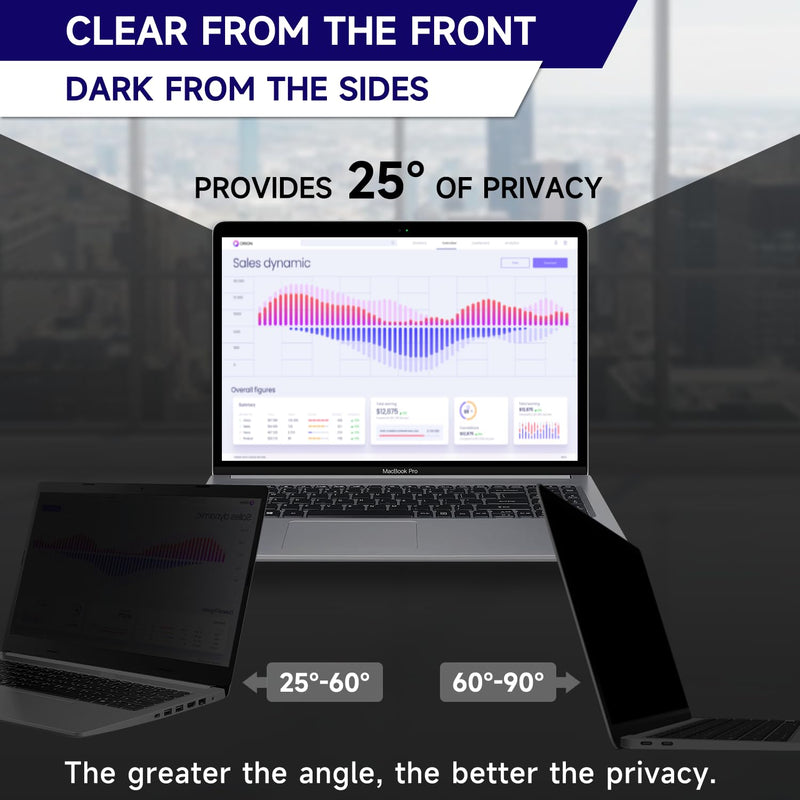Upgraded Privacy Screen Filter Compatible with MacBook Pro 13 Inch (2016-2022, M1, M2)/MacBook Air 13'' (2018-2021, M1), Removable Anti Blue Light Laptop Privacy Screen, No Magnetic No Glue