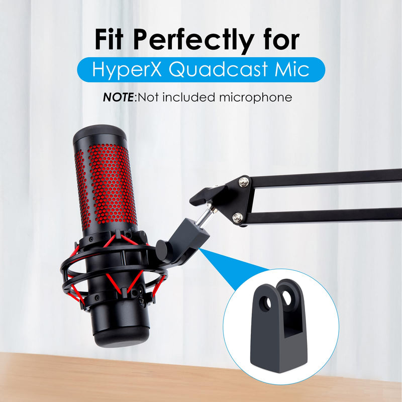 YOUSHARES HyperX Quadcast Mount Adapter for HyperX Quadcast s Mic - The HyperX Quadcast Boom Arm Replacement Adapter Get The Reliable Support and Allowing for More Diverse Content Creation Scenarios HyperX Quadcast Adapter