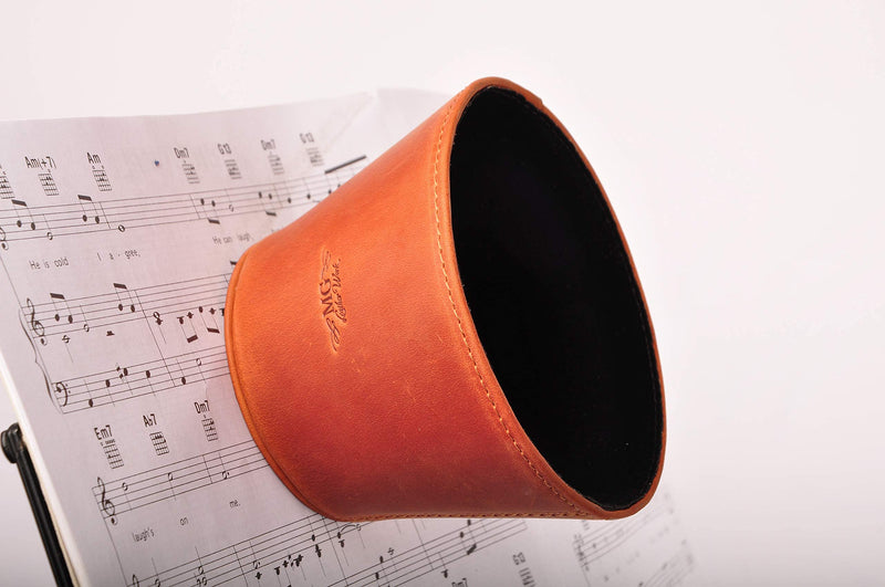 Trumpet magnetic mute, lightweight leather mute for jazz and classical trumpeters MG Leather Work (Trumpet, Brown) Trumpet