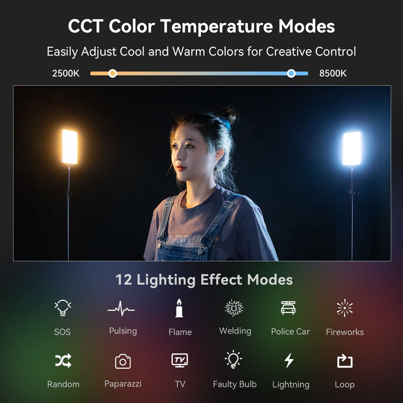 [AUSTRALIA] - SmallRig RM120 RGB Video Light, 5000mAh 180 Minutes Portable Camera Light 7W Output Power, LED Video Light Panel, 2500-8500K CRI TLCI 98+ for TikTok, Content Creator, Photographer 