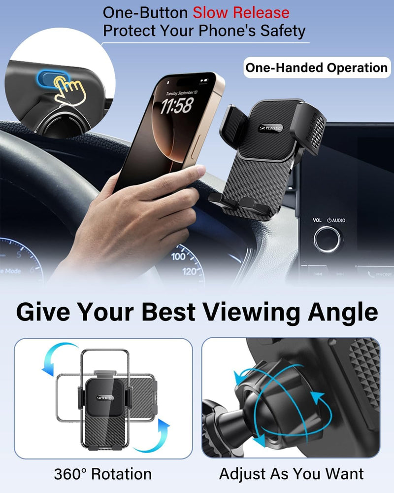 SKYLOTEC Car Phone Mount for Toyota Camry 2021-2024 Accessories | Camry/Hybrid/LE/SE Cell Phone Holder 7-Inch Screen, Automobile Cradles, NOT Block Air Vent (NOT for 9-Inch, XLE/XSE) Universal Holder 2021-2024 Toyota Camry | 7-Inch