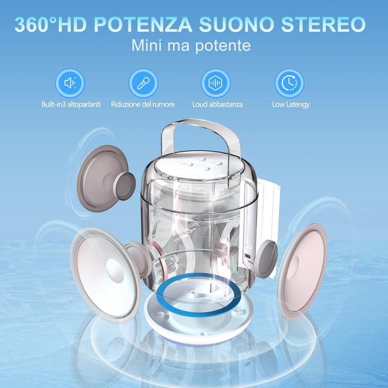 Aveek Mini Karoke Machine, Portable Bluetooth 5.3 Speaker with 1 Wireless Microphone for Kids Adults Toys Gifts for Girls Boys Birthday Christmas Camping Indoor Outdoor Home Party, White