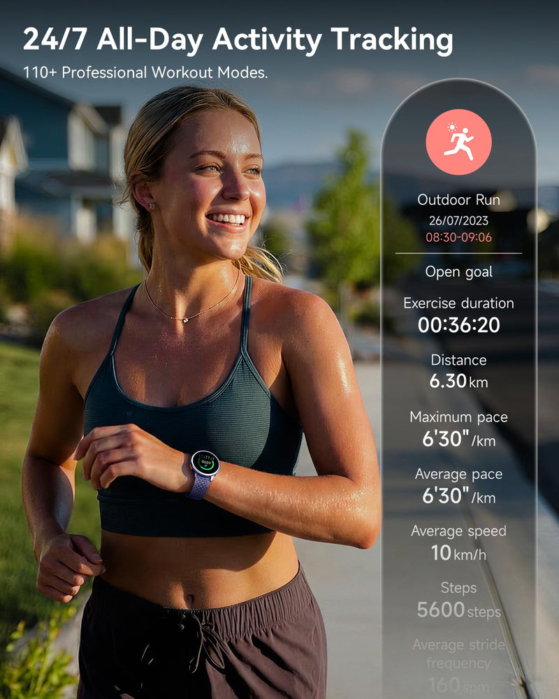 Quican Smart Watch for Women & Men, Compatible with iPhone & Android | 1.27" Fitness Tracker with Bluetooth Calling, AMOLED Display, Heart Rate & Sleep Tracking, 2 Bands, Perfect Smart Gift