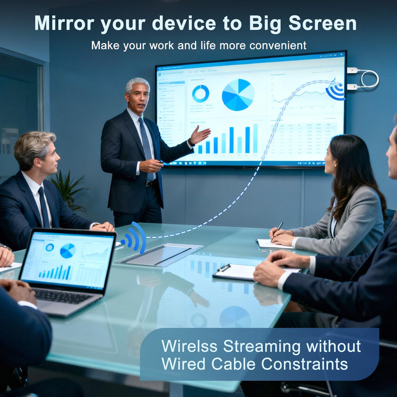 [AUSTRALIA] - Wireless HDMI Display Adapter for iPhone, Stream Video/Audio/Files from iPhone,iPad,Android,Tablet,Laptop,MacBook to TV/Monitor/Projector, HDMI to USB C Screen Mirroring Cable Support Airplay Miracast 
