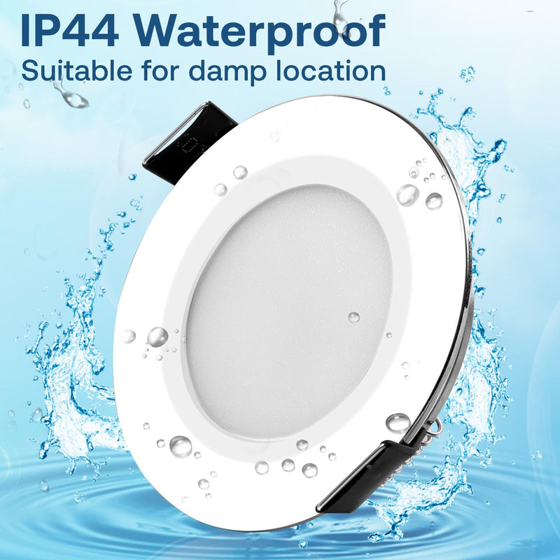 [AUSTRALIA] - YindaLux LED Recessed Spotlight 12 V Touch Control Warm White Neutral White Cool White LED Spot Dimmable 3 W IP44 Recessed Spotlights 60 mm Hole Size Recessed Lights for Caravan Kitchen Aluminium Chrome 