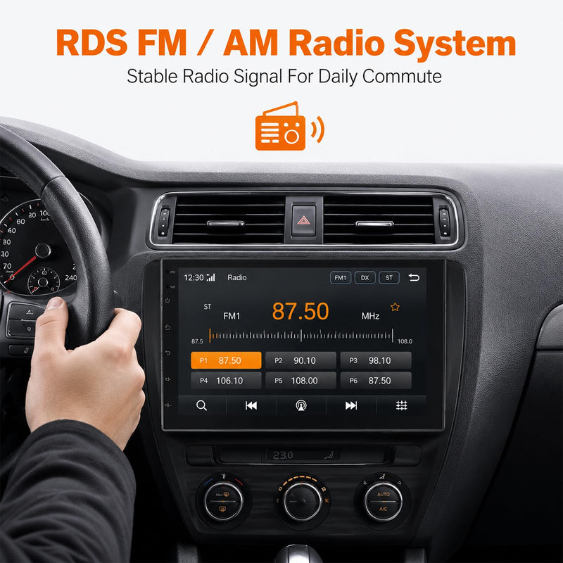 Haudio 7 Inch Double Din Car Stereo with Wireless Apple CarPlay & Android Auto, Android 13 Car Radio 2GB+32GB, GPS Navigation, Bluetooth, WiFi, Backup Camera, FM/RDS, Universal Double DIN Head Unit 7-inch 2+32G (with camera)