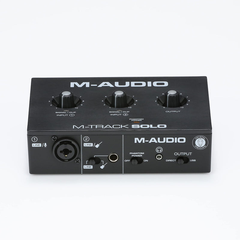 M-Audio M-Track Solo – USB Audio Interface for Recording, Streaming and Podcasting with XLR, Line and DI Inputs, Plus a Software Suite Included with 1 Mic Input Interface only