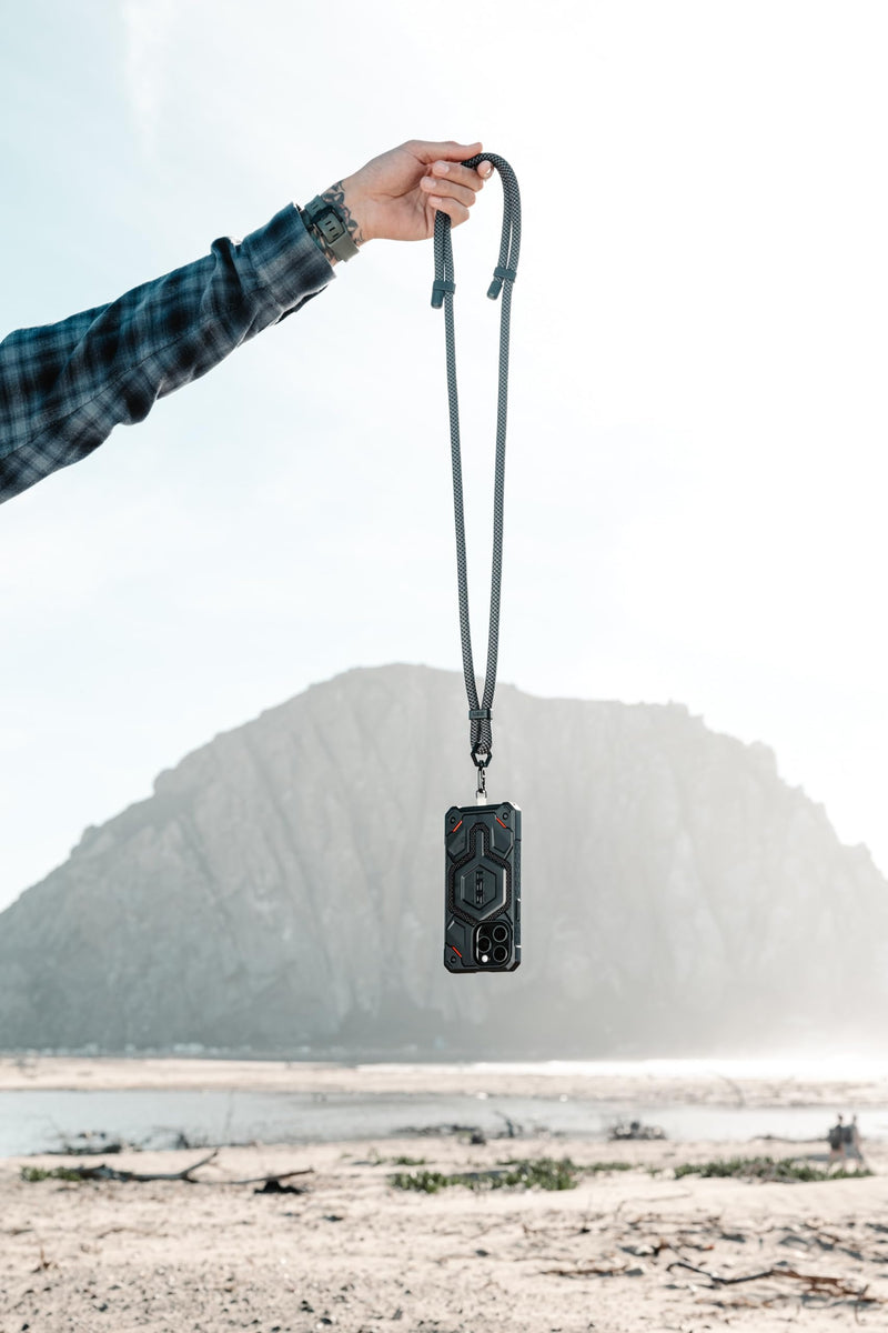 URBAN ARMOR GEAR UAG Crossbody Phone Lanyard, 10mm/7mm Adjustable Paracord Body Strap Civilian 7mm Rust/Black