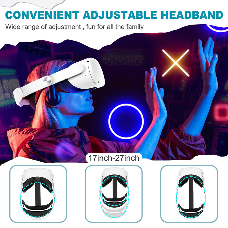 Hurra Head Strap with Battery for Oculus Quest 2, 10000mAh Fast Charging | Extend 8H Playtime, Counter Balance Adjustable Elite Strap Replacement Accessories Enhanced Comfort Support in VR