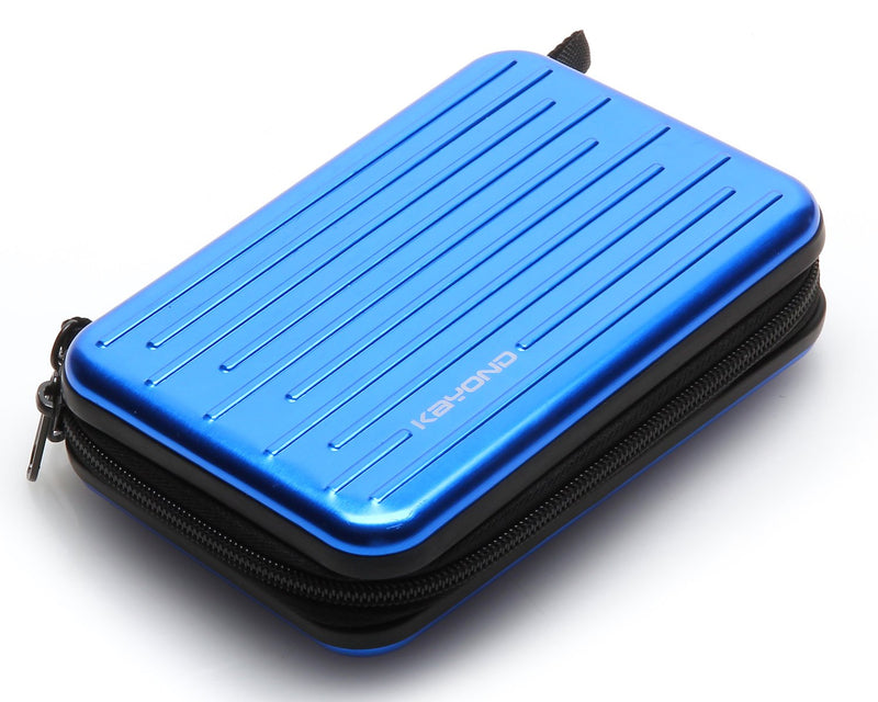 KAYOND Anti-Shock Silver Aluminium Carry Travel Protective Storage Case Bag for 2.5" Inch Portable External Hard Drive HDD USB 2.0/3.0 (Blue) Blue