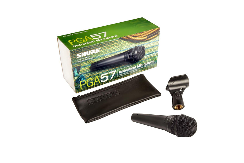 Shure PGA57 Dynamic Microphone - Professional Quality Instrument Mic with Cardioid Pick-up Pattern, 3-in XLR Connector, Stand Adapter and Zipper Pouch, No Cable (PGA57-LC)