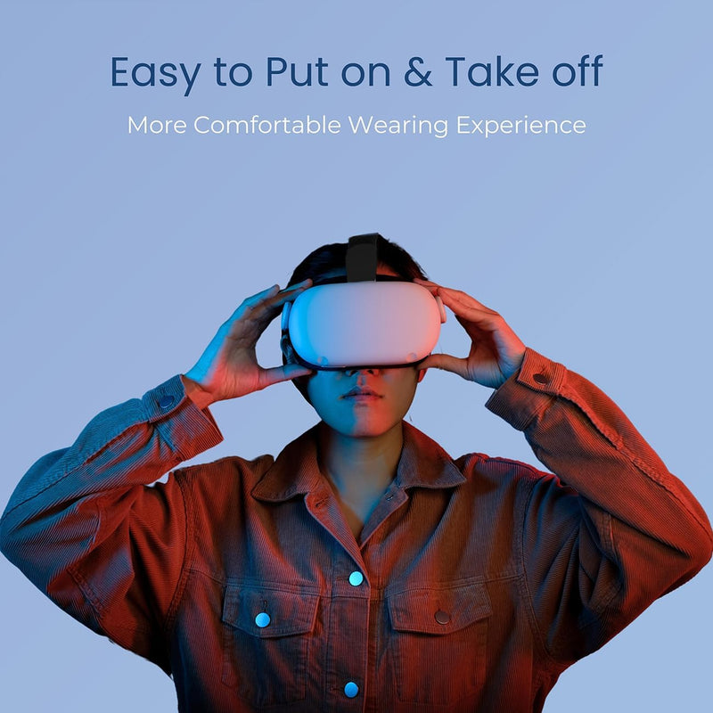 BUSQUEDA Elite Strap with Battery for Oculus Quest 2,8000mAh Extend 9hrs Playtime,Fast Charging VR Power,Counter Balance&Adjustable Head Strap for Enhanced Support and Comfort in VR Quest 2 white