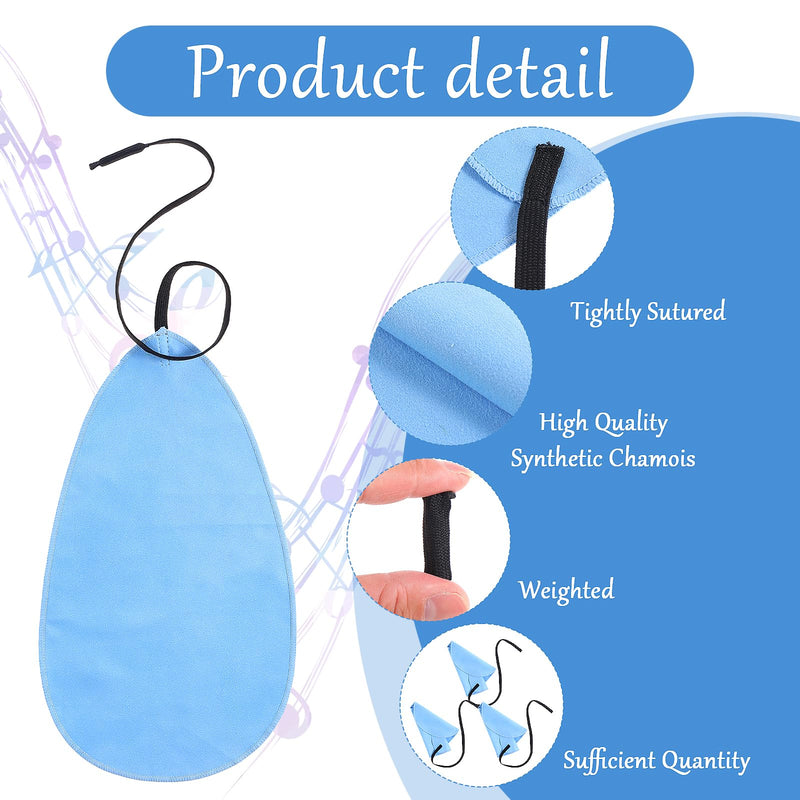 Prasacco 3 Pcs Clarinet Swab Cloth Clarinet Cleaning Cloth for Inside Tube Clarinet Cleaning Kit Clarinet Accessories Cleaning Swab Suitable for Clarinet Piccolo Flute Saxophone (Blue)