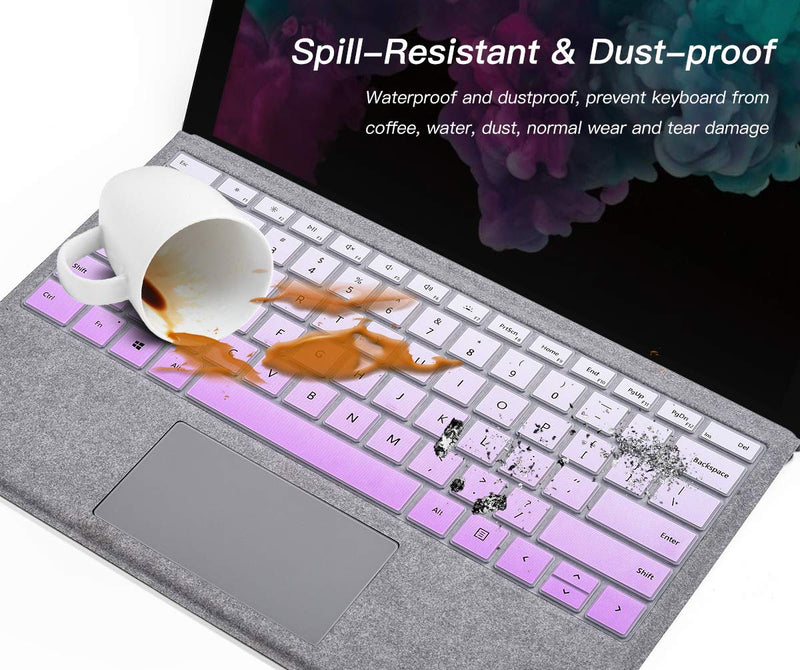 CaseBuy Keyboard Cover for New Microsoft Surface Pro 7 12.3 inch 2020+ / Surface Pro 6 2018 / Surface Pro 5 2017 / Surface Pro 4, Surface Pro Accessories, Ombre Purple