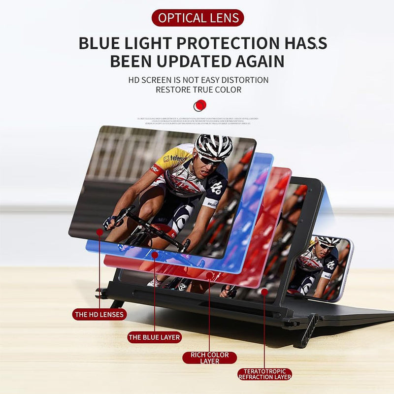 [AUSTRALIA] - FLY KAN 12" Foldable Smartphone Screen Magnifier for cell phone, Portable 3d hd Mobile Phones Video Amplifier with Vertical and Horizontal Magnifying display for smartphones, for Watching Movie Videos 