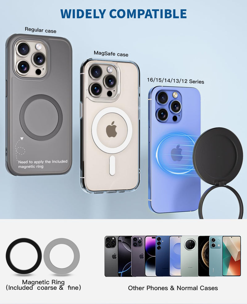 2Pack Magnetic Car Phone Holder for Magsafe Mount,360° Adjustable Foldable and Retractable Car Phone Mount, Foldable Sticker Ultra Strong Suction Cup for iPhone 17 Pro Max/Air/17 Pro/16 ProMax/15 Plus