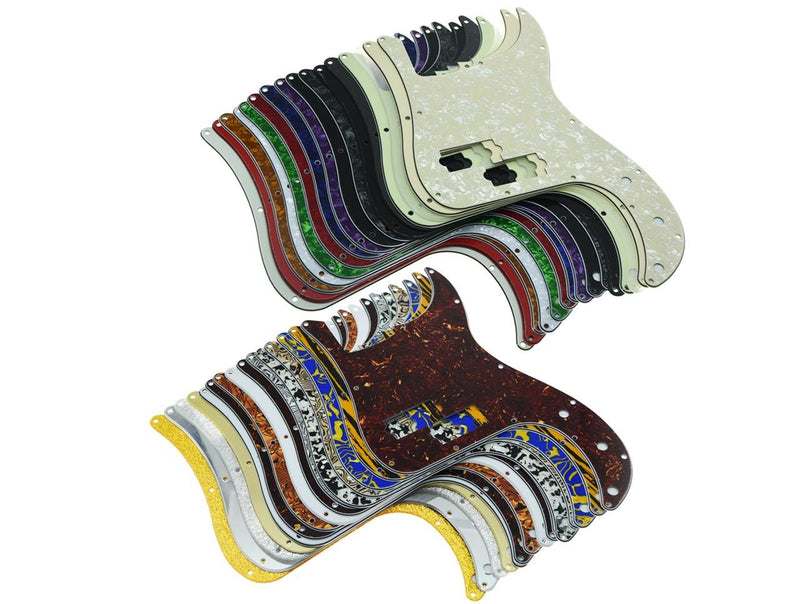 KAISH 13 Hole P Bass Style Pickguard PB Scratch Plate Bass Pickguard for USA/Mexico Precision P Bass Silver Mirror Silver Mirror 1 Ply