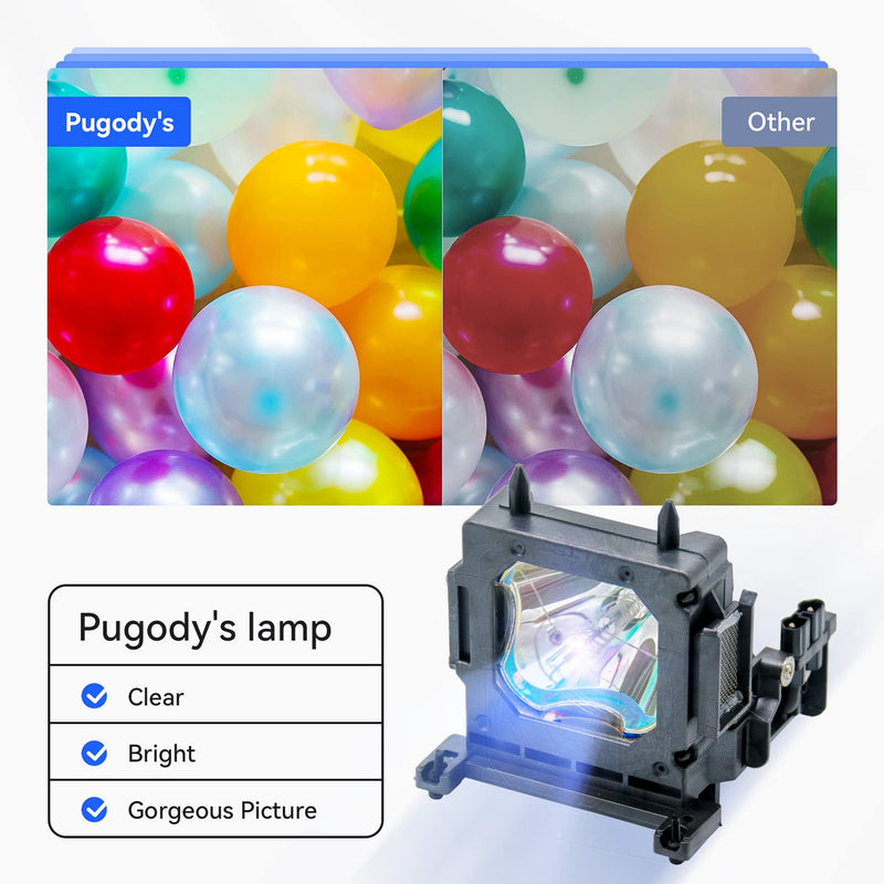 Pugody LMP-H210 Replacement Projector Lamp Bulb for Sony VPL-HW45ES VPL-HW60 VPL-HW65 VPL-HW65ES VPL-VW65ES VPL-HW60ES VPL-HW48ES VPL-HW65E VPL-HW45E VPL-HW45EW VPL-HW45AES VPL-HW65AES VPL-HW65EW