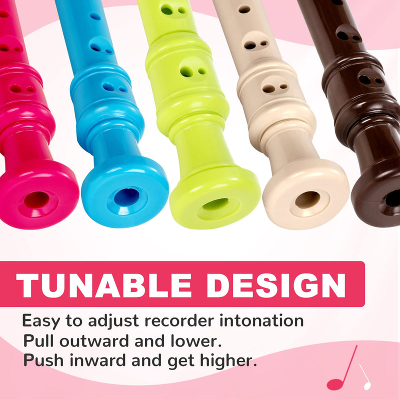 Soprano Recorder Instrument for Kids&Student - German Fingering 8 Hole Flute ABS Descant Recorders for Beginners with Cleaning Rod and Bag, Beige 8 hole German-style Beige (ABS)