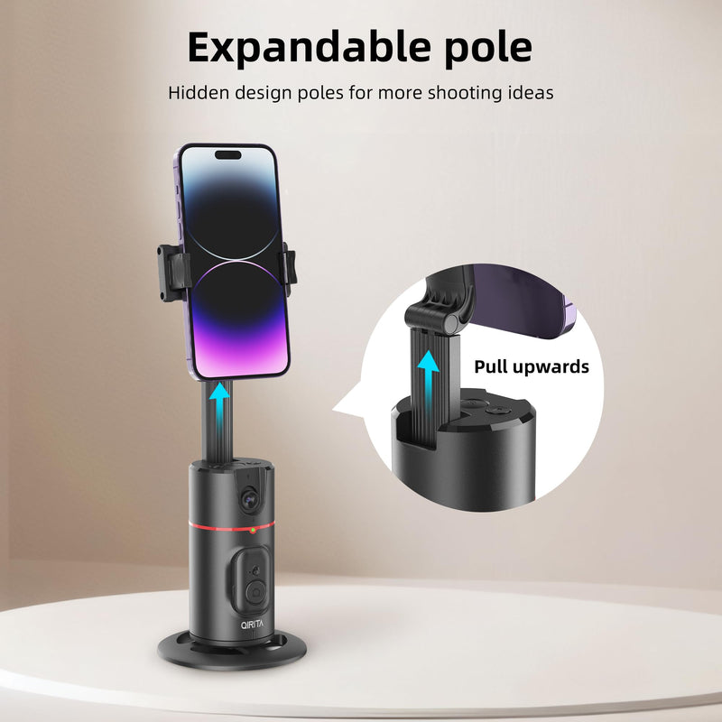 Auto Face Tracking Phone Holder, Magnetic Face Tracking Tripod 360 Rotation with Stand & Remote, Face Body Phone Tracking Tripod, No App, Smart Shooting Camera Mount for Live Video Recording Tiktok