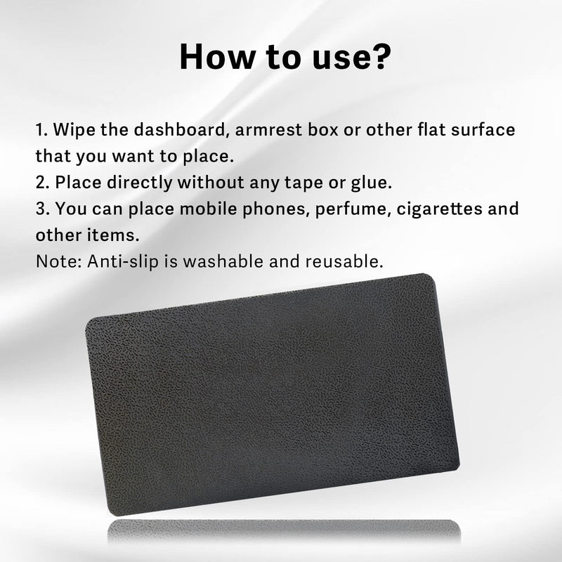 Car Dashboard Anti-Slip Rubber Pad, Multifunctional 10.6 x 5.9 Universal Non-Slip Car Magic Dashboard Gel Latex Pad for Cell Phones, Sunglasses, Keys, Coins and More Use (Black/Car Texture) wenlu