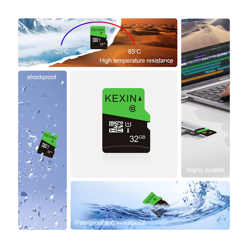 KEXIN 32GB Micro SD Card 32 GB Class 10 Ultra Micro SDHC UHS-I Bulk Memory Card C10, U1, 10 Pack Bulk Micro SD Card 7).10 x 32G