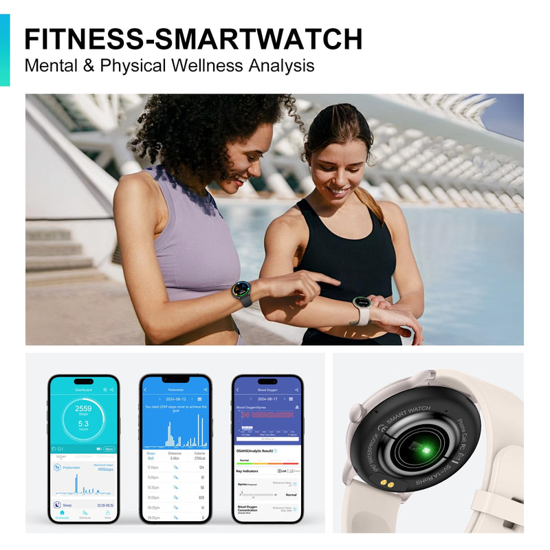 Smart Watch, 1.43'' AMOLED Smart Watches for Men Women (Answer/Make Call), Fitness Tracker with Heart Rate/Sleep Monitor, IP68 Waterproof Activity Tracker, Pedometer for Android iOS