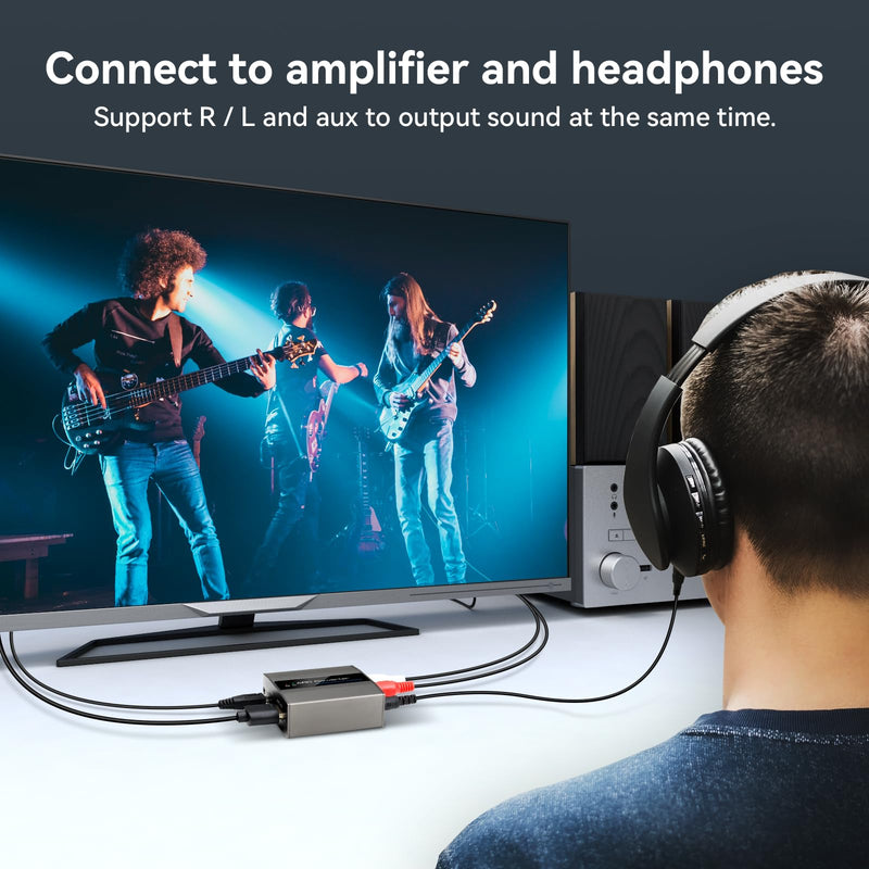 HDMI ARC Adapter 4K60Hz HDMI ARC Audio Extractor with 3.5mm and L R Stereo Audio for HDTV Soundbar Speaker Amplifier M HDMI ARC Adapter