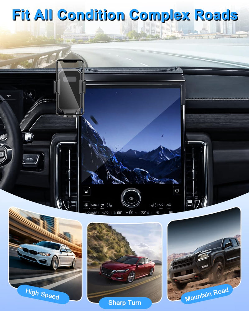PZK Car Phone Holder for GMC Yukon/Yukon XL 2025 2026 Accessories 16.8-Inch | Auto Lock One Button Release Phone Holder 360° Rotation Phone Stand for 4.0-7.0'' phones Not Block Vent (Not Fit 15-inch) GMC Yukon/Yukon XL 2025-2026 (16.8-Inch)
