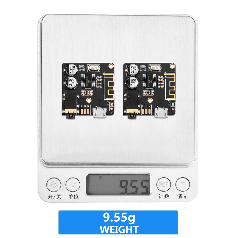 MakerHawk 2pcs Bluetooth Audio Receiver Board BT 5.0 Stereo Audio Amplifier 3.7-5V Car Speaker Amplifier for DIY 2