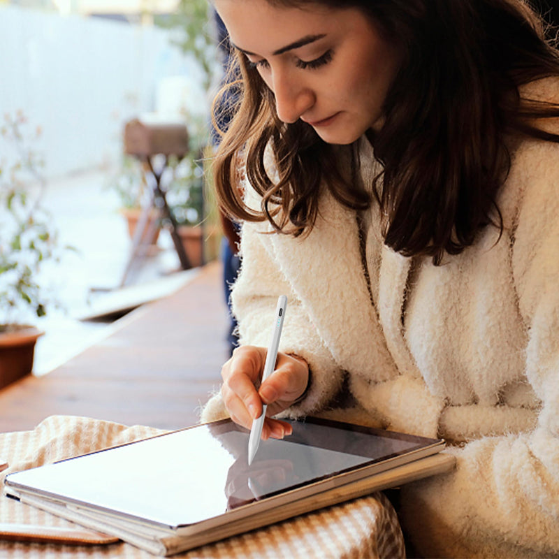 Stylus Pen for iPad 2018-2024 Apple Pencil 1st Generation for iPad 10th 9th 8th 7th 6th Gen, iPad Air 3rd 4th 5th Gen, iPad Pro 11 12.9 13 inch, iPad Mini 5 6, Palm Rejection Tilt Sensitivity (White) White