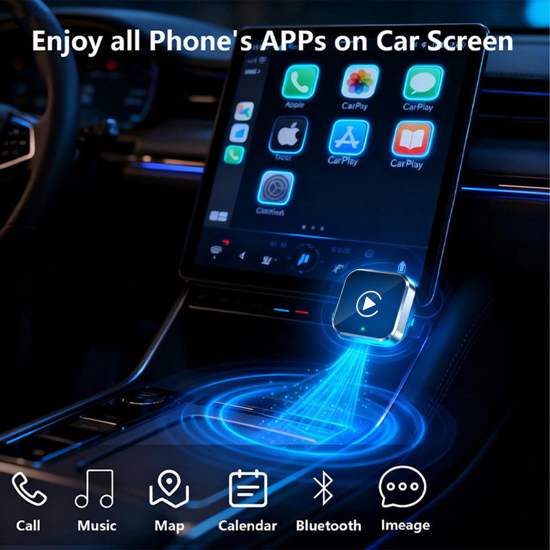 2026 Upgraded Wireless CarPlay Adapter for iPhone & Android Device | Fast Auto-Connect, Stable Connection, Mini Size Plug，Apple iPhone & Android, 2-in-1 Adapter, Convert Wired to Wireless Dongle