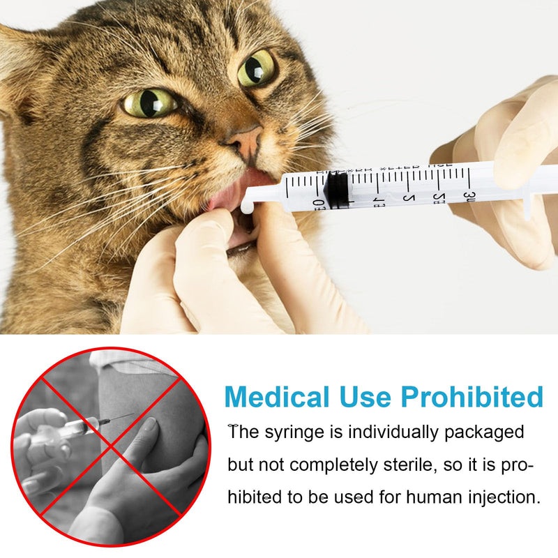 HXC Syringes 3 ml Plastic Syringe Pack of 24 Colostrum Syringe with Lid Food Syringe Disposable Syringes Individual Package 2 ml Syringe Sterile for Newborn Animal Feeding Lab 3ml