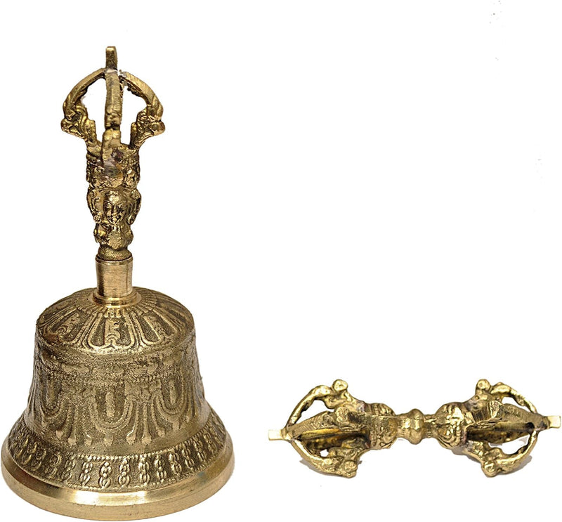 Tibetan Buddhist Meditation Bell and Dorje Set – Ritual Chime for Yoga, Mindfulness, Chakra Healing, and Spiritual Practices
