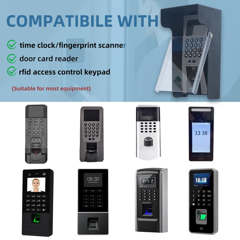 Clear Flip Cap Keypad Rain Cover,High Quality Galvanized Iron Material Rain Covers For Outdoor Electronics Card Reader/Door Keypad/Door Access/Attendance Machine