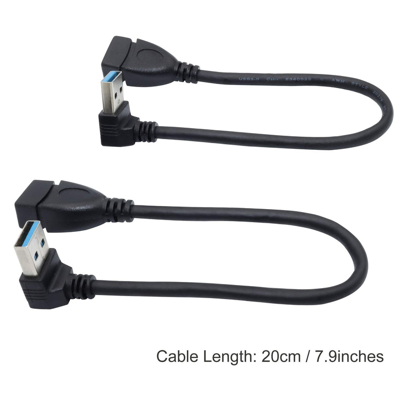 Male to Female Extension Cable - 2Pack USB 3.0 A-Male to A-Female Adapter Cord 7.9inches (20cm)