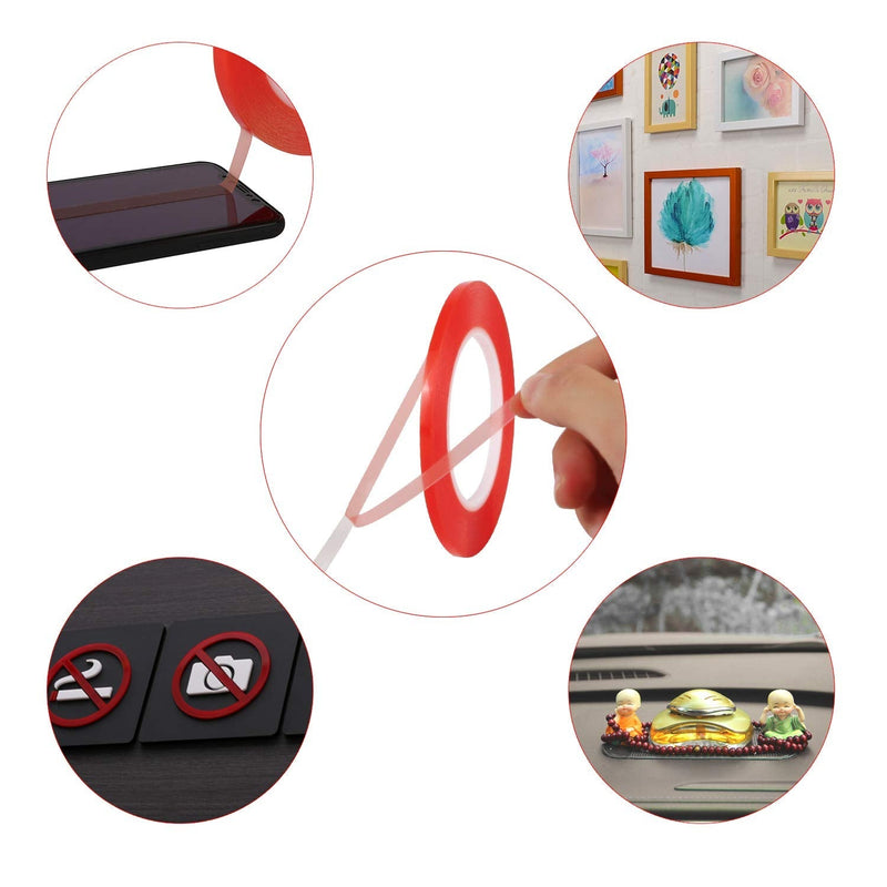 Double Sided Adhesive Tape Kaisiking 5mm / 10mm x 25M Heat Resistant High Adhesion Transparent Acrylic Tape, LCD Screen Repair Sticker for Cell Phone Touch Screen Repair 2pcs (5mm+10mm)