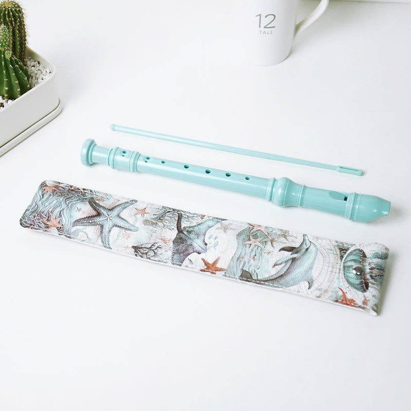[AUSTRALIA] - QIELIZI Recorder Instrument for Beginner Adults,8-Hole Soprano Descant Recorder Music Flute with with Cleaning Rod & Leather Case For Home Entertainment(2-Sea World2) 2-Pack 2-Sea World2 
