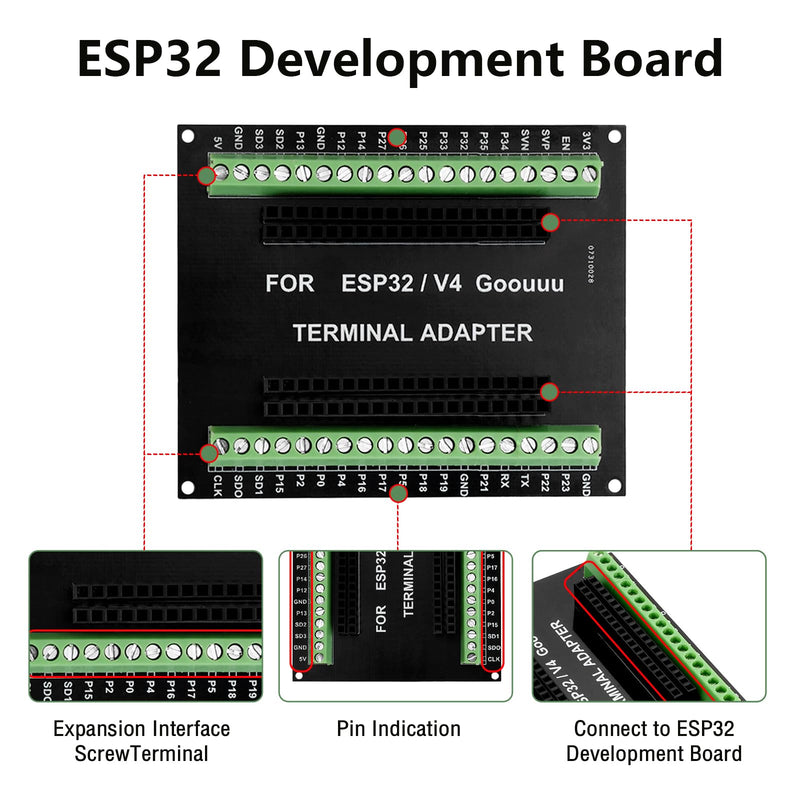 Heemol Pack of 3 for ESP32 GPIO Breakout Board for 38PIN 25.5mm for ESP32 Development Board Expansion Board for ESP32 Breadboard Breakout board x 3