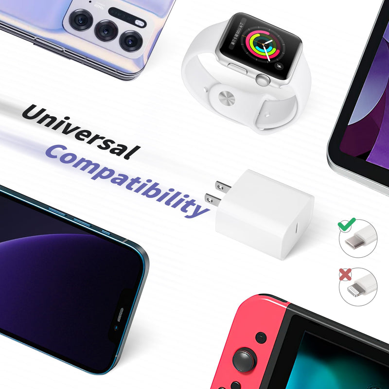 iPhone 15 Charger iPad Charger,20W USB C Fast Charger for iPhone 15/15 Pro Max,iPad Pro 12.9,11 inch,iPad Air 5th/4th 10.9 inch, iPad Mini 6,PD Wall Charger with 6 Ft USB C to C Charging Cable