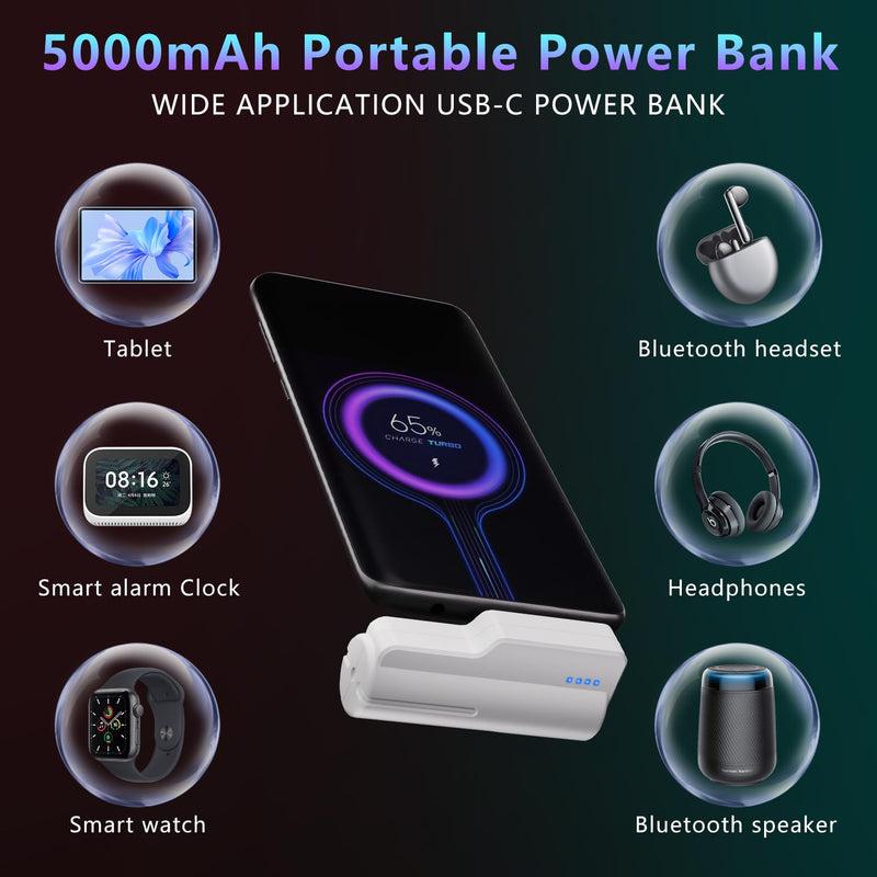 Saqico Battery Pack for Meta Quest 3 and 2, Fast 18W 5000mAh Head Strap Battery Charger for Oculus Quest 3 Accessories -Lightweight & Portable Rechargeble Extended Battery Extra VR Playtime battery 1 pack for quest 3