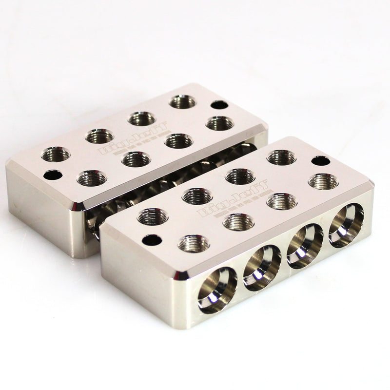 Big Jeff Audio 1/0 GA Aluminum 4 in - 4 Out Power/Ground Distribution Blocks