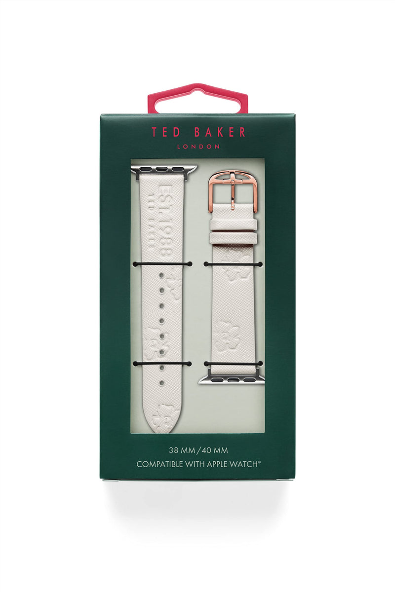 Ted Baker Cream Saffiano Leather Strap Llogo & Magnolias for Apple Watch® (Model: BKS38S208B0)