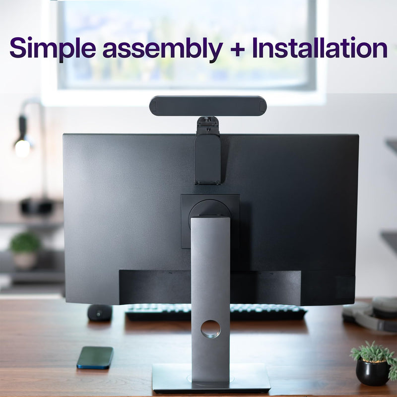 Life Finds Webcam Light for Streaming on Monitor or Laptop, Freestanding Video Conference Lighting, USB-C Connectivity, Remote Control Included, Black, LF-WL1
