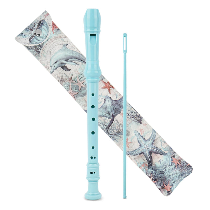 [AUSTRALIA] - QIELIZI Recorder Instrument for Beginner Adults,8-Hole Soprano Descant Recorder Music Flute with with Cleaning Rod & Leather Case For Home Entertainment(2-Sea World2) 2-Pack 2-Sea World2 