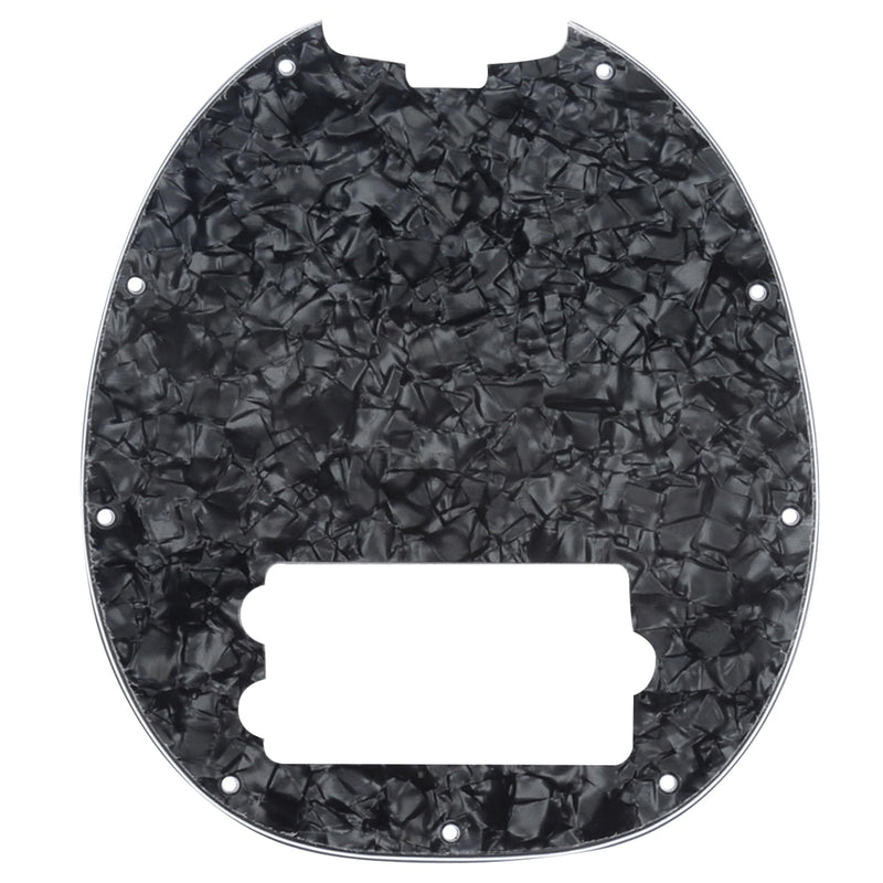 Musiclily 9 Hole Bass Pickguard for MusicMan MM StingRay 4 String Bass Guitar, 4Ply Black Pearl