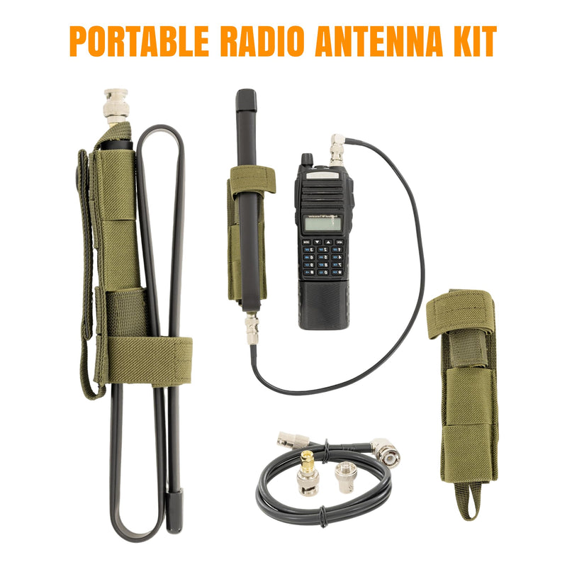 [AUSTRALIA] - Tactical Antenna Relocation Kit – Enhanced Signal & Mobility – Chest Rig & Backpack Compatible – Durable, Lightweight & Weather-Resistant – Ideal for Military, Outdoor Use (Green, 32" Cable) Green 32 Inches 