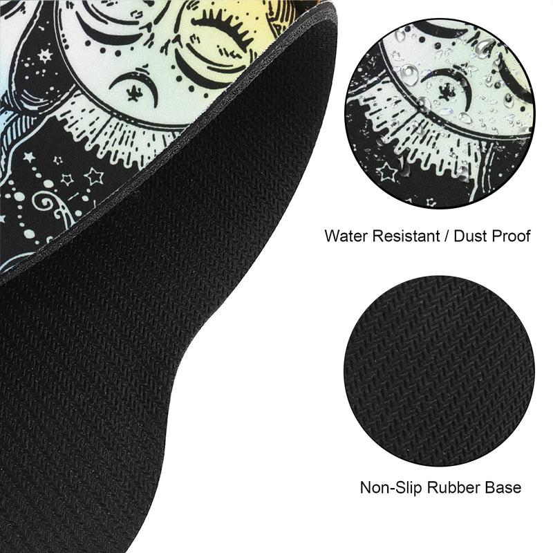 ArtSo Ergonomic Mouse Pad with Wrist Rest Support, Memory Form Non-Slip Rubber Base Mousepad for Home, Office, Easy Typing & Pain Relief, Mandala Sun Face