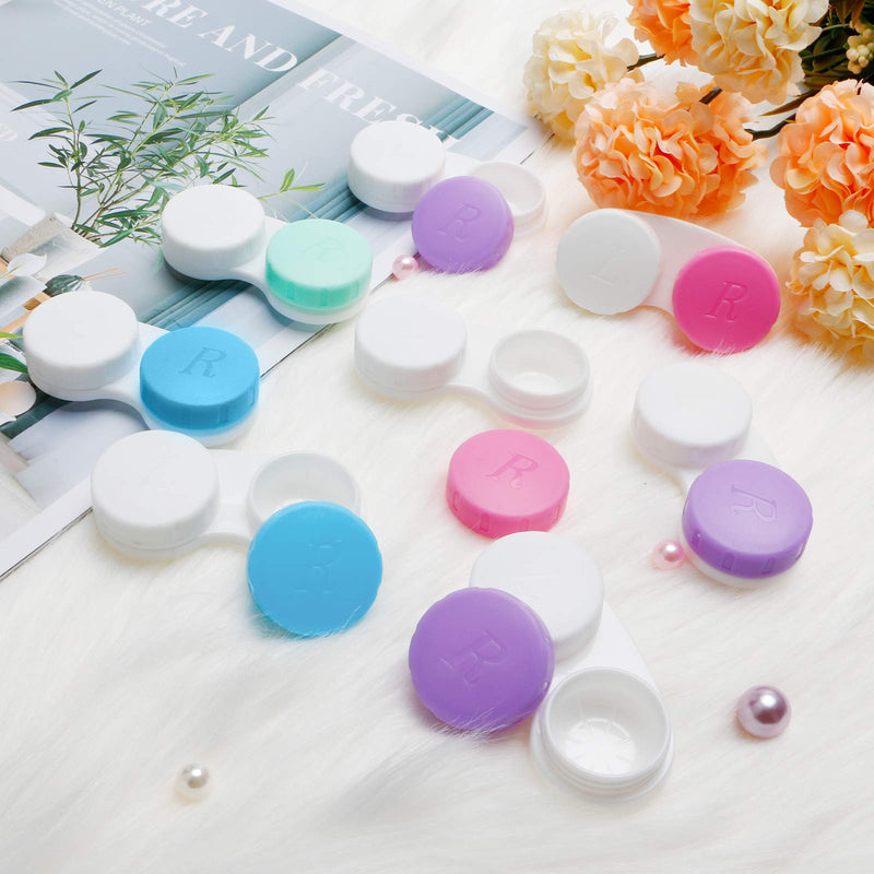 12PCS Contact Lens Case, Colorful Contact Lens Box Left/Right Eyes Holder Container, Outdoor Mini Contact Lens Soak Storage Kit for Travel&Home.